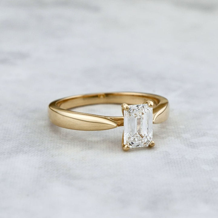 Mathieu Blanchard Bagues Bague solitaire Émeraude en or 14K - 18K et diamant 1 ct