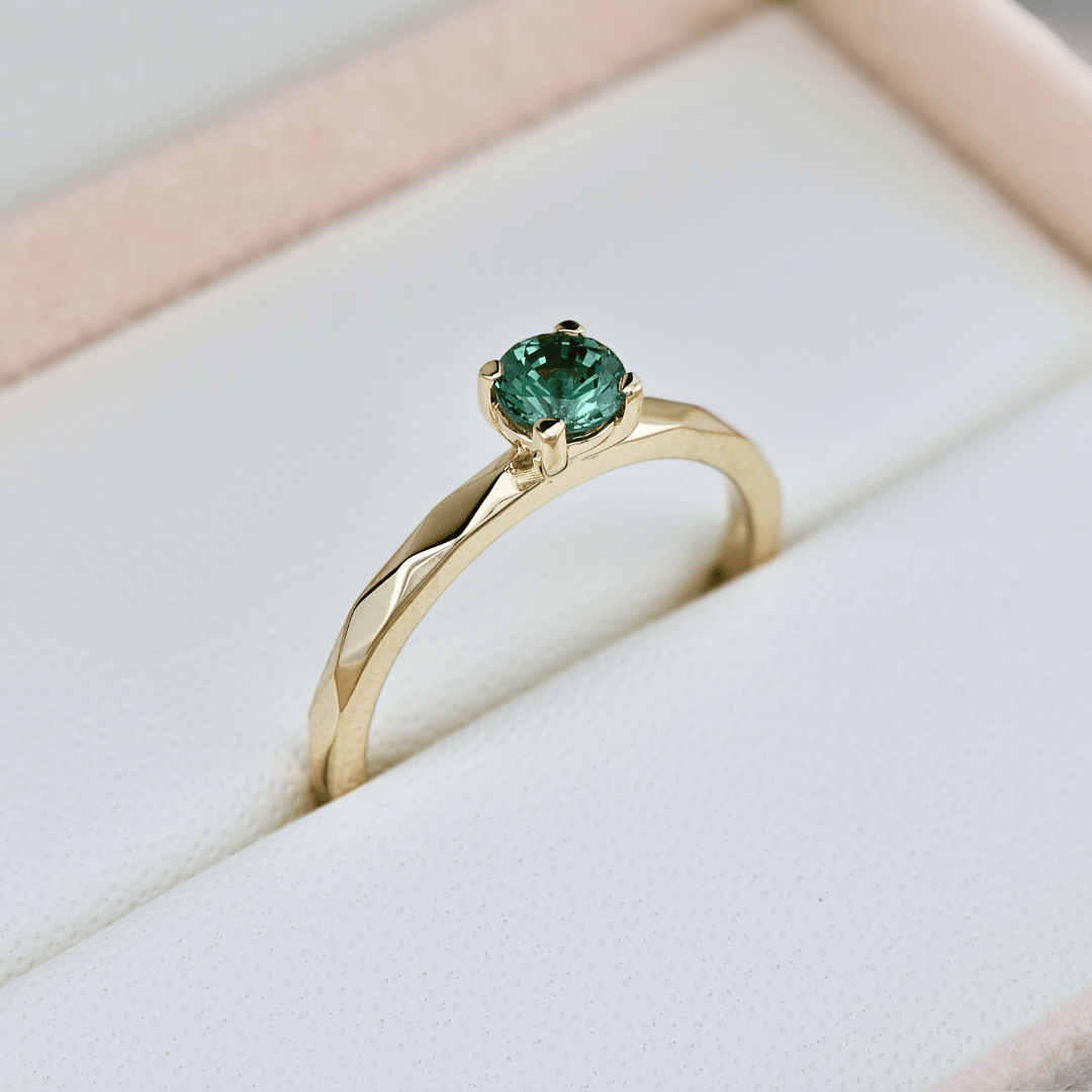 Mathieu Blanchard Bagues Bague solitaire Facette Saphir Bleu - Vert