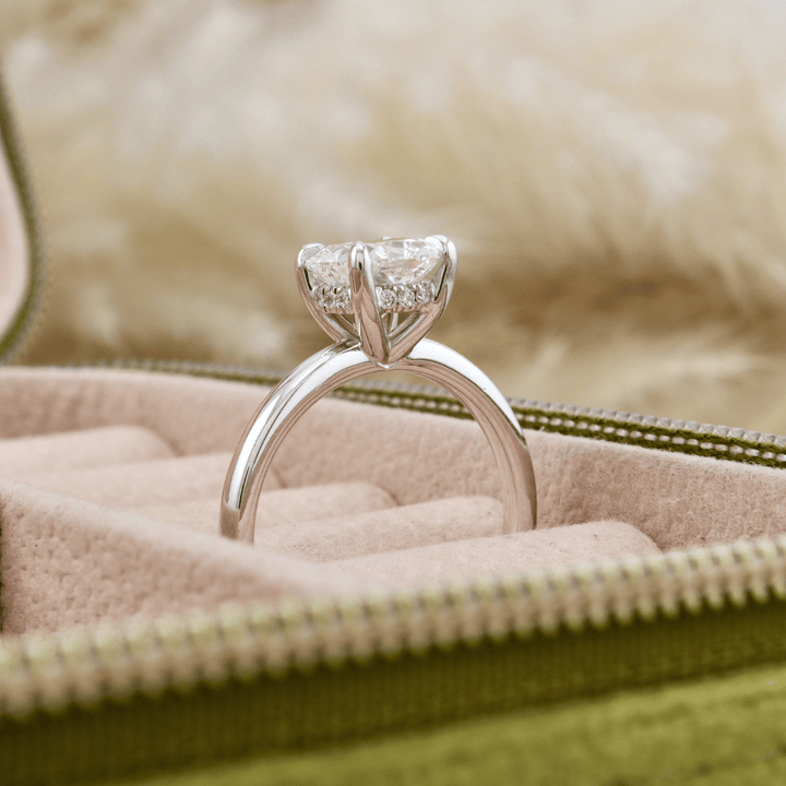 Mathieu Blanchard Bagues Bague Solitaire Halo Diamant Cushion 1.5 ct