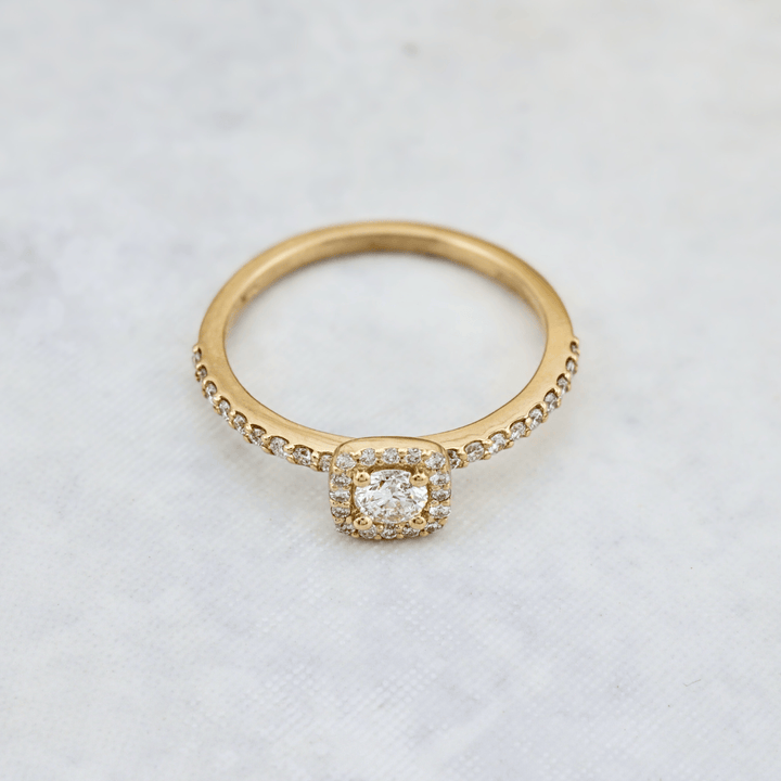 Mathieu Blanchard Bagues Bague solitaire Halo diamants 0.45 ctw