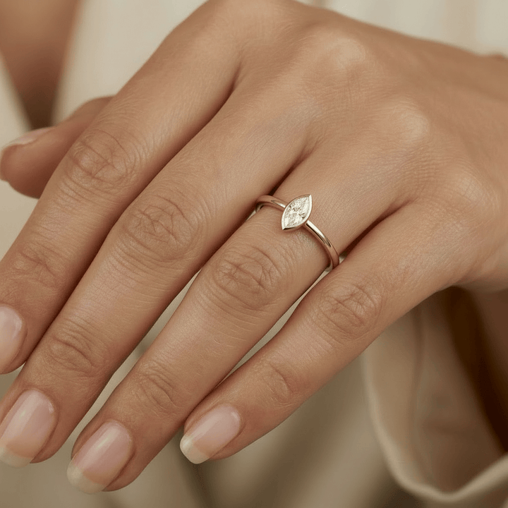 Mathieu Blanchard Bagues Bague solitaire Marquise diamants 0.50 ct