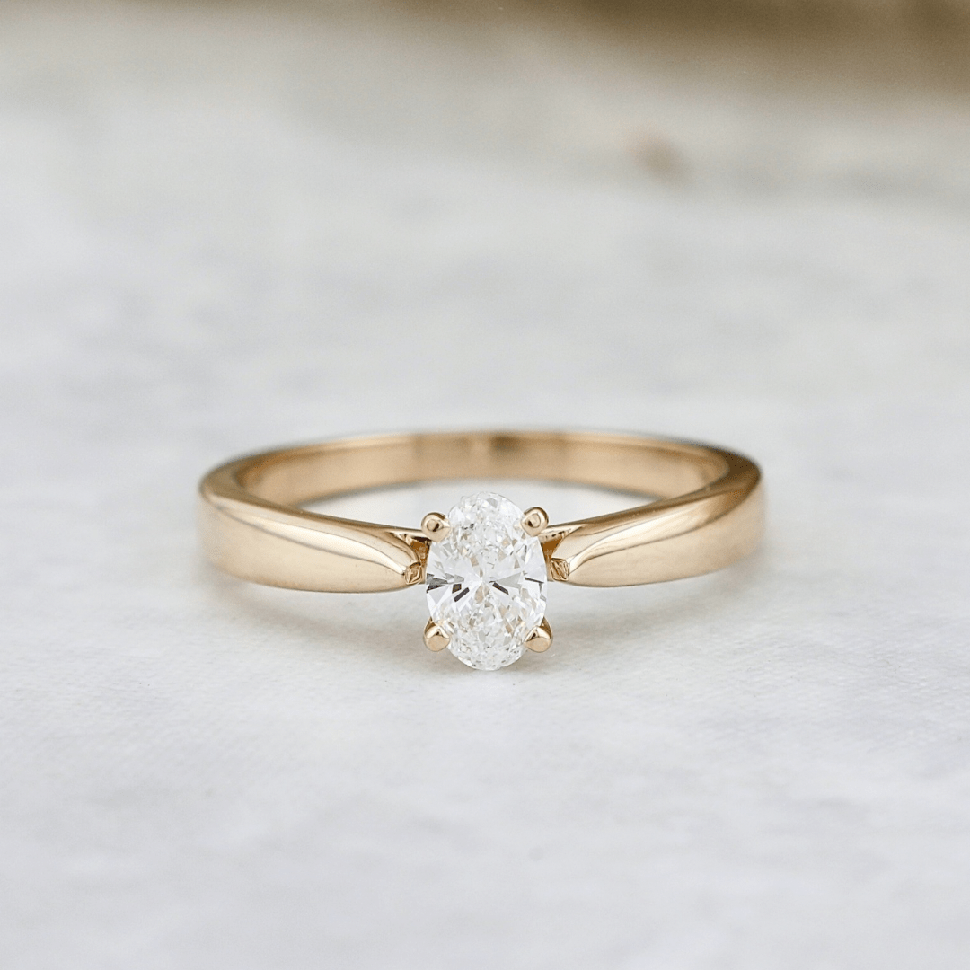 Mathieu Blanchard Bagues Bague solitaire Oval en or 14K - 18K et diamant 0,5 ct