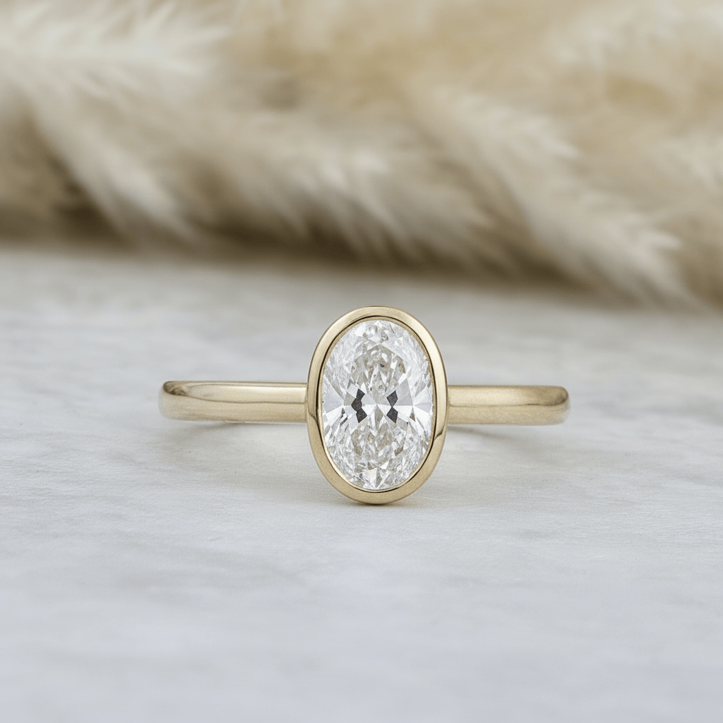 Bague solitaire Ovale diamant 1 ct Mathieu Blanchard Bagues Bague solitaire cathédrale diamant oval 1 ct | Mathieu Blanchard Mathieu Blanchard Joaillerie