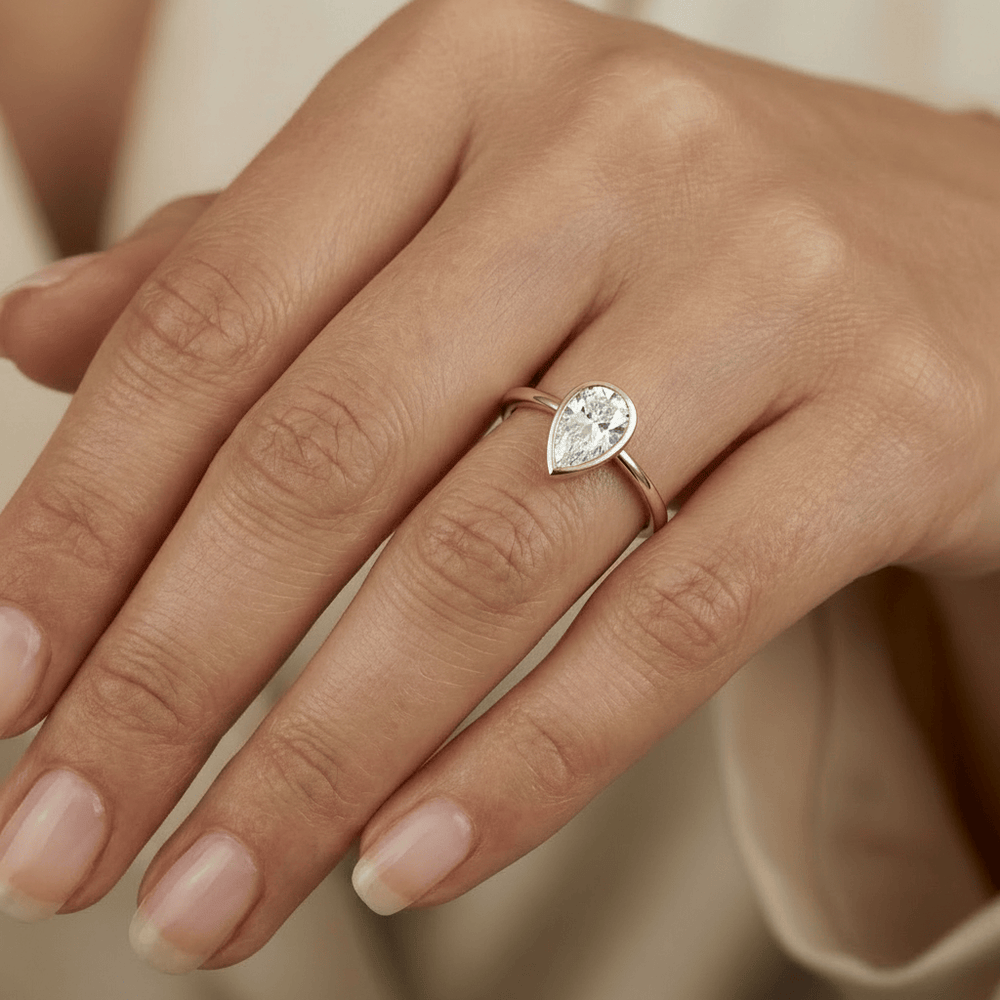 Mathieu Blanchard Bagues Bague solitaire Poire diamants 1 ct