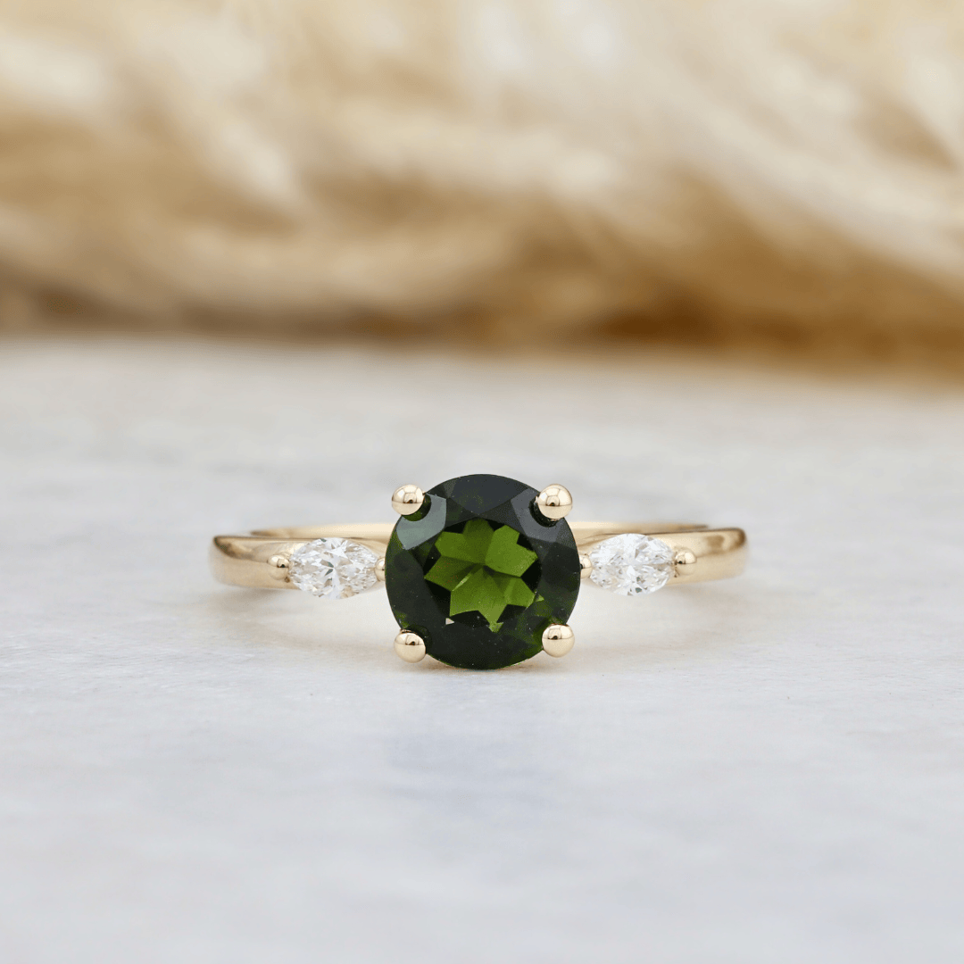Bague Tourmaline et Diamants Mathieu Blanchard Bagues Bague sur mesure Tourmaline verte et Diamants | Mathieu Blanchard Mathieu Blanchard Joaillerie