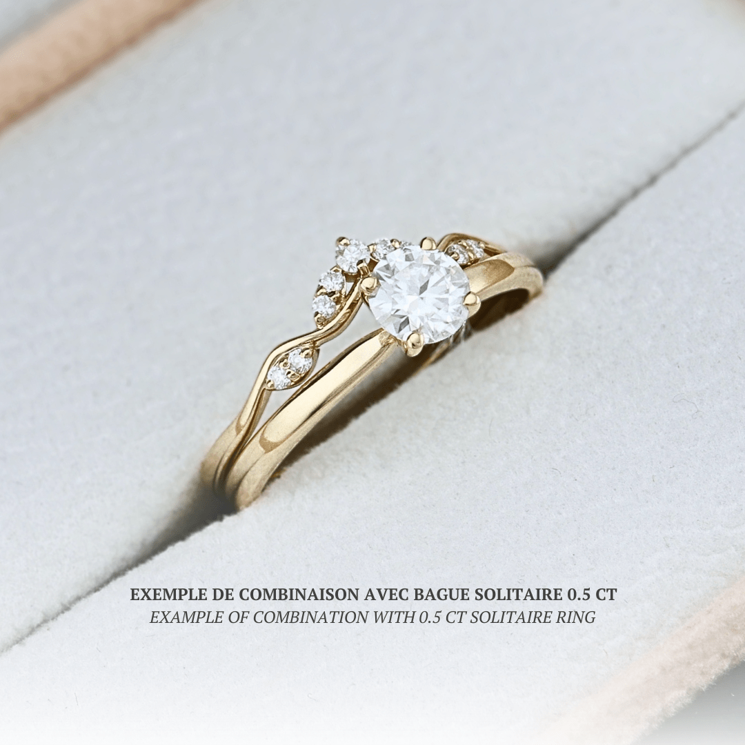 Mathieu Blanchard Bague Vague en or 10K et moissanites