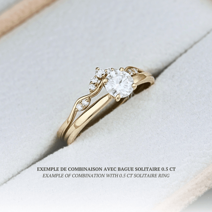 Mathieu Blanchard Bague Vague en or 10K et moissanites