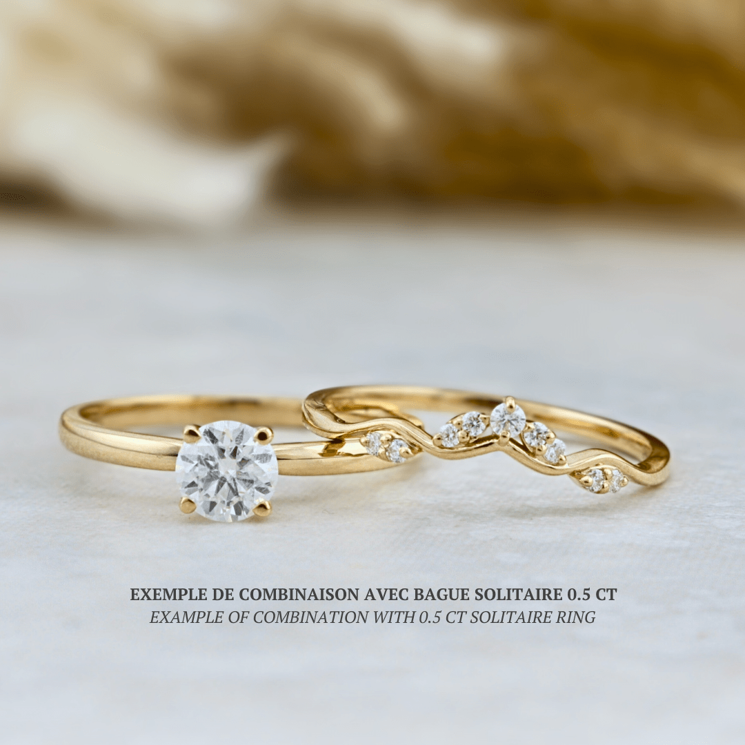 Mathieu Blanchard Bague Vague en or 10K et moissanites