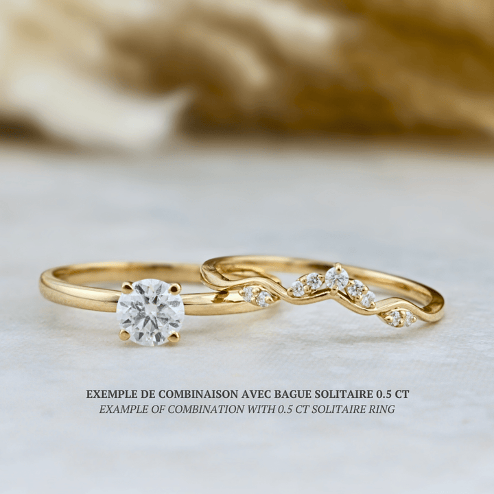 Bague Vague Moissanites Mathieu Blanchard Bague Vague en or 10K ou 925 et moissanites | Mathieu Blanchard Mathieu Blanchard Joaillerie