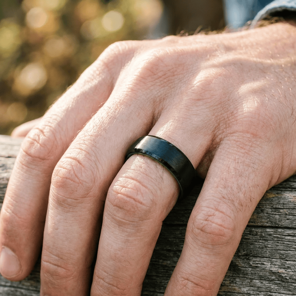 Bague Verte Électrique en tungstène Roadtripmadewood Bagues Bague Verte Électrique &amp; Noire en tungstène | Mathieu Blanchard® Mathieu Blanchard Joaillerie