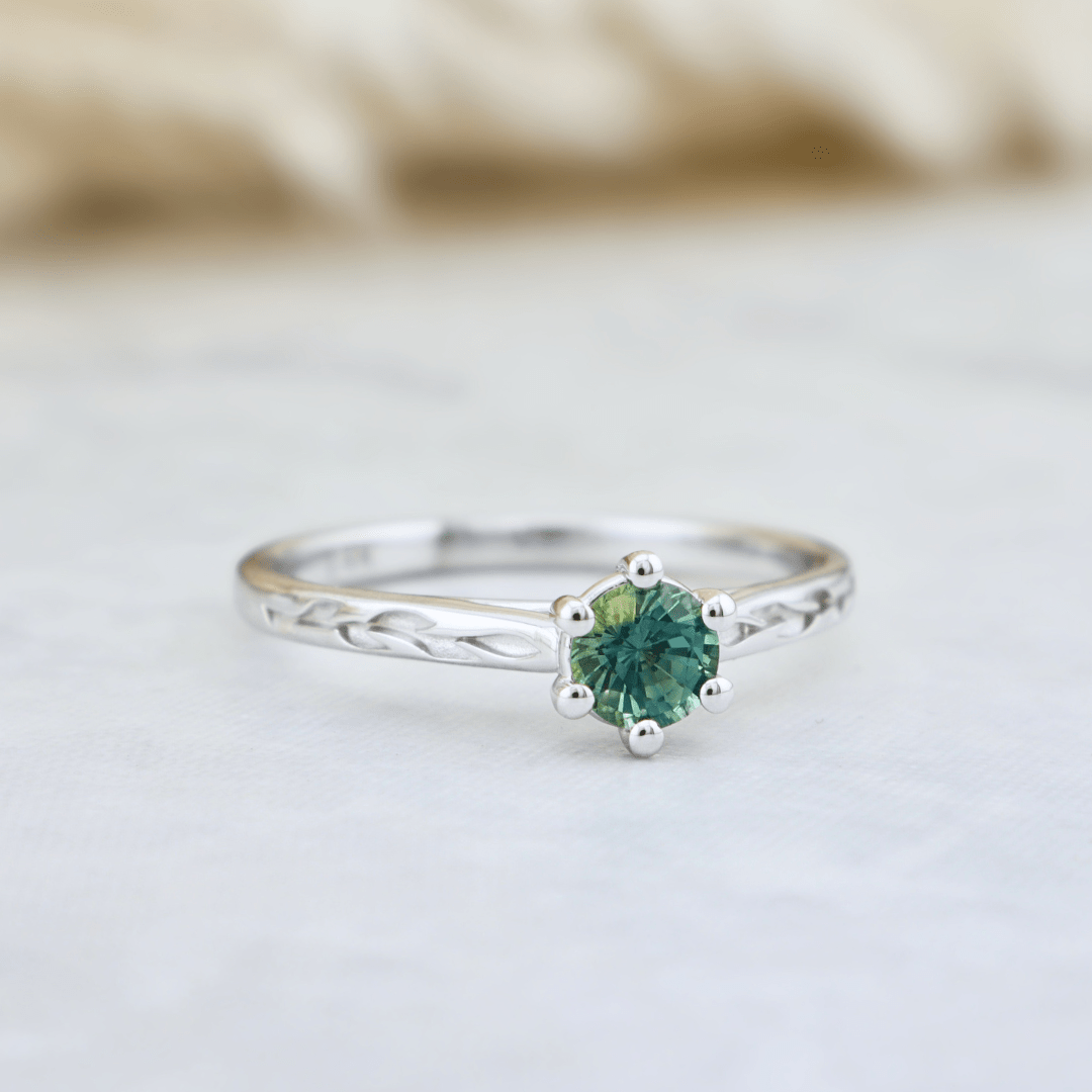 Mathieu Blanchard Bagues Bagues Ensemble d'alliances en or 14K - 18K ou platine et saphir Bleu - Vert