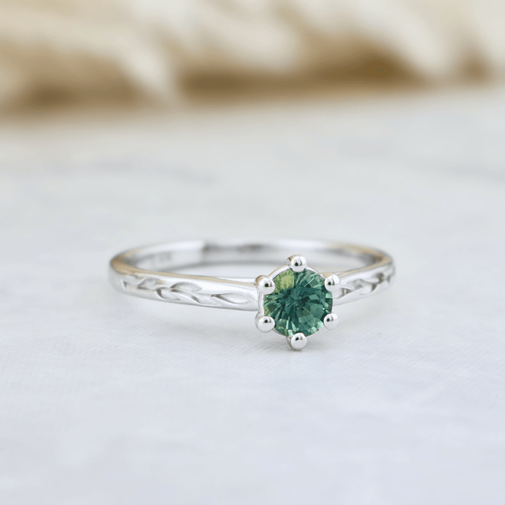 Mathieu Blanchard Bagues Bagues Ensemble d'alliances en or 14K - 18K ou platine et saphir Bleu - Vert
