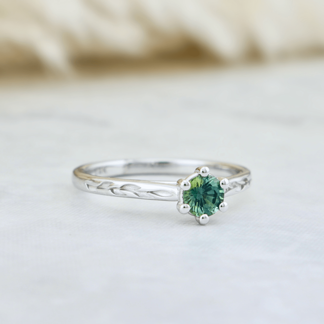 Mathieu Blanchard Bagues Bagues Ensemble d'alliances en or 14K - 18K ou platine et saphir Bleu - Vert