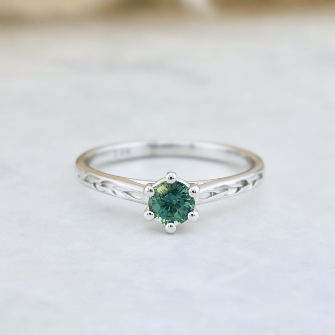 Mathieu Blanchard Bagues Bagues Ensemble d'alliances en or 14K - 18K ou platine et saphir Bleu - Vert