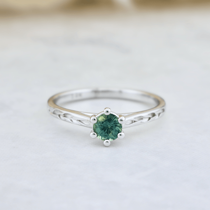 Mathieu Blanchard Bagues Bagues Ensemble d'alliances en or 14K - 18K ou platine et saphir Bleu - Vert