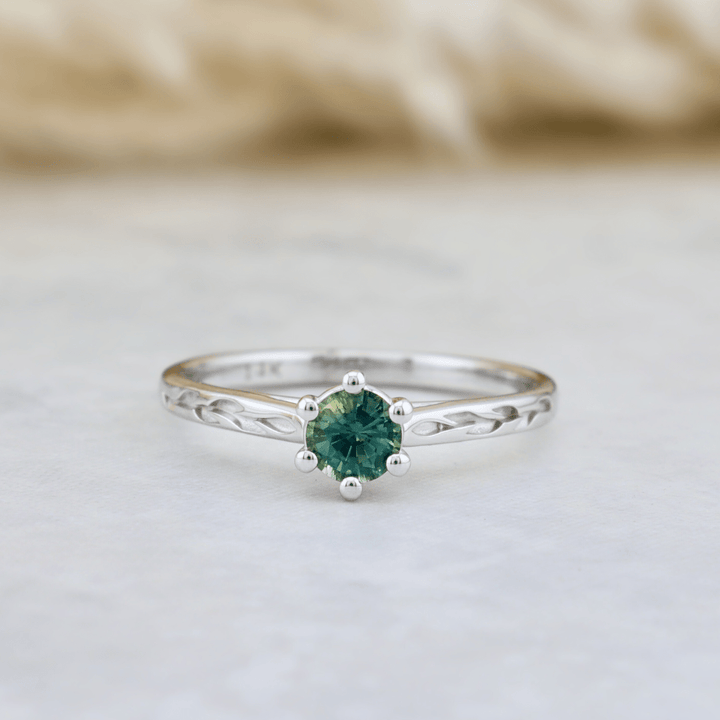 Mathieu Blanchard Bagues Bagues Ensemble d'alliances en or 14K - 18K ou platine et saphir Bleu - Vert