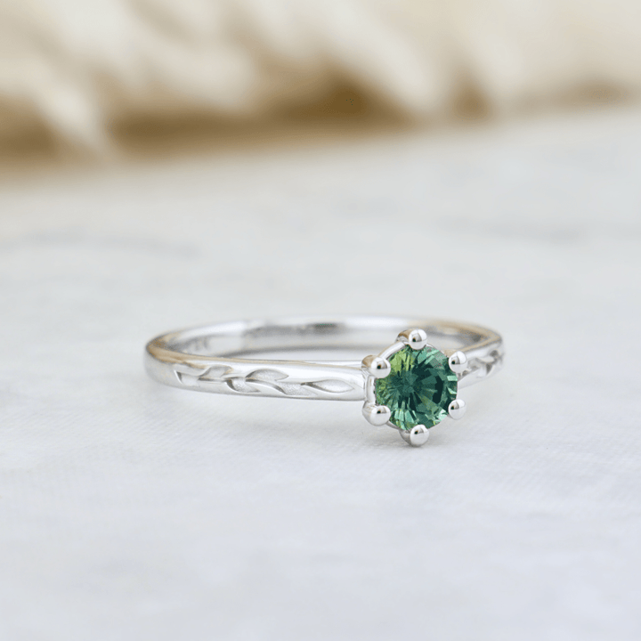 Mathieu Blanchard Bagues Bagues Ensemble d'alliances en or 14K - 18K ou platine et saphir Bleu - Vert