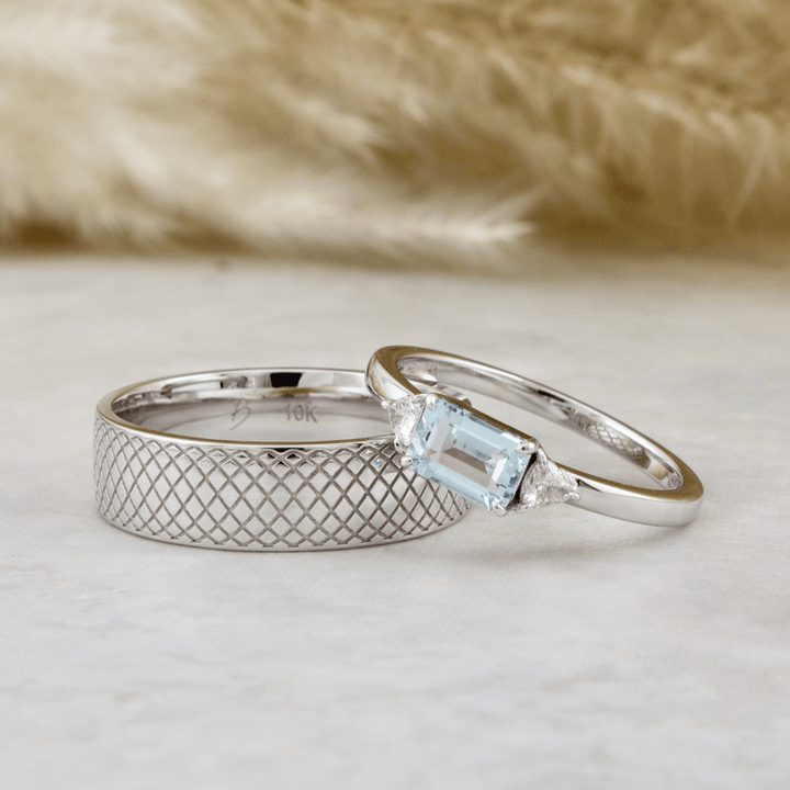 Mathieu Blanchard Bagues Bagues Prisme en or 14K, aigue-marine et diamants