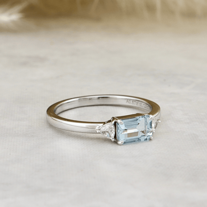 Mathieu Blanchard Bagues Bagues Prisme en or 14K, aigue-marine et diamants