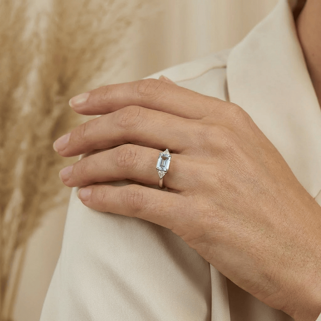 Mathieu Blanchard Bagues Bagues Prisme en or 14K, aigue-marine et diamants