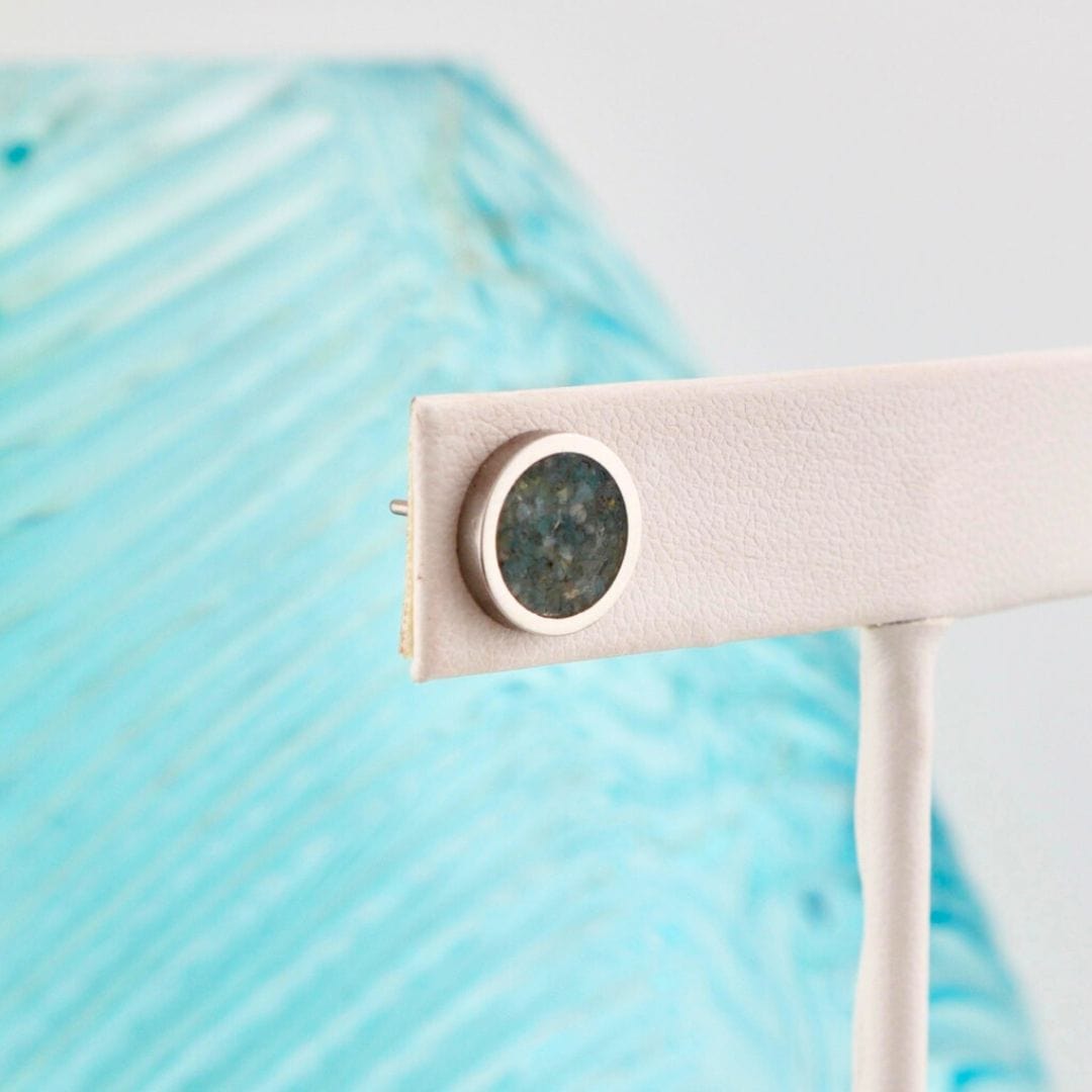 Boucles d’oreilles Apatite et en acier inoxydable Mathieu Blanchard Boucles d&