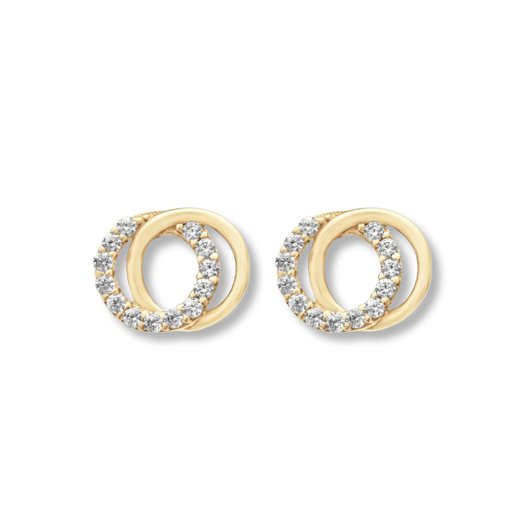 - Boucles d'oreilles Or jaune 10K Boucles d'oreilles Cercles entrelacés en or 10K