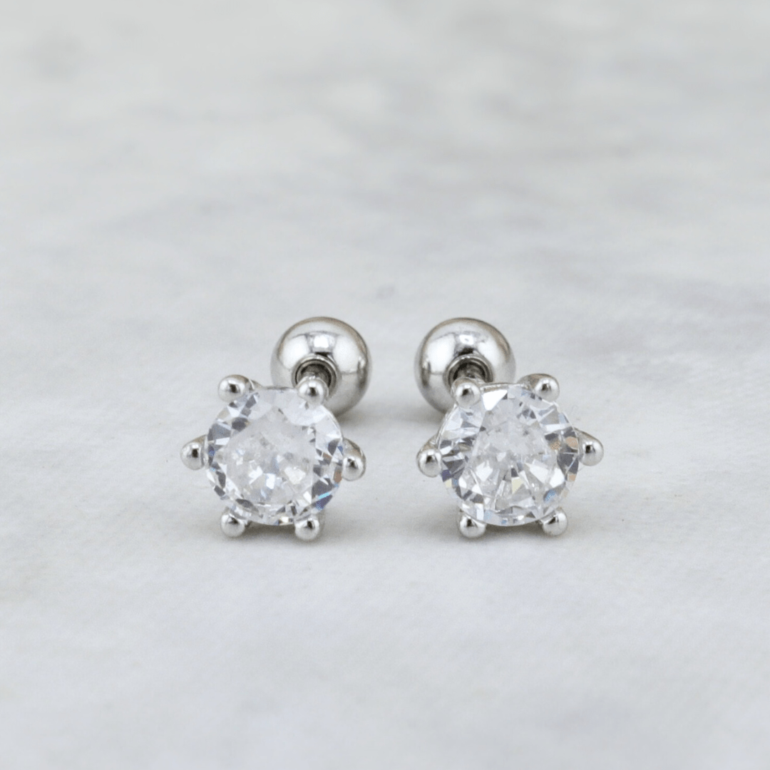 Boucles d'oreilles Classiques en argent sterling Mathieu Blanchard Boucles d'oreilles Boucles d'oreilles Classiques vissées en argent sterling Mathieu Blanchard Joaillerie