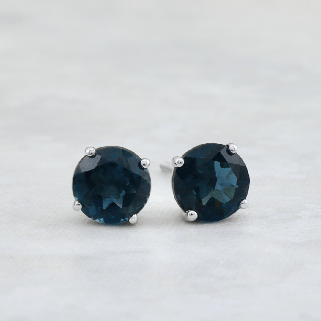Boucles d’oreilles Classiques Topaze Bleu London Mathieu Blanchard Boucles d&