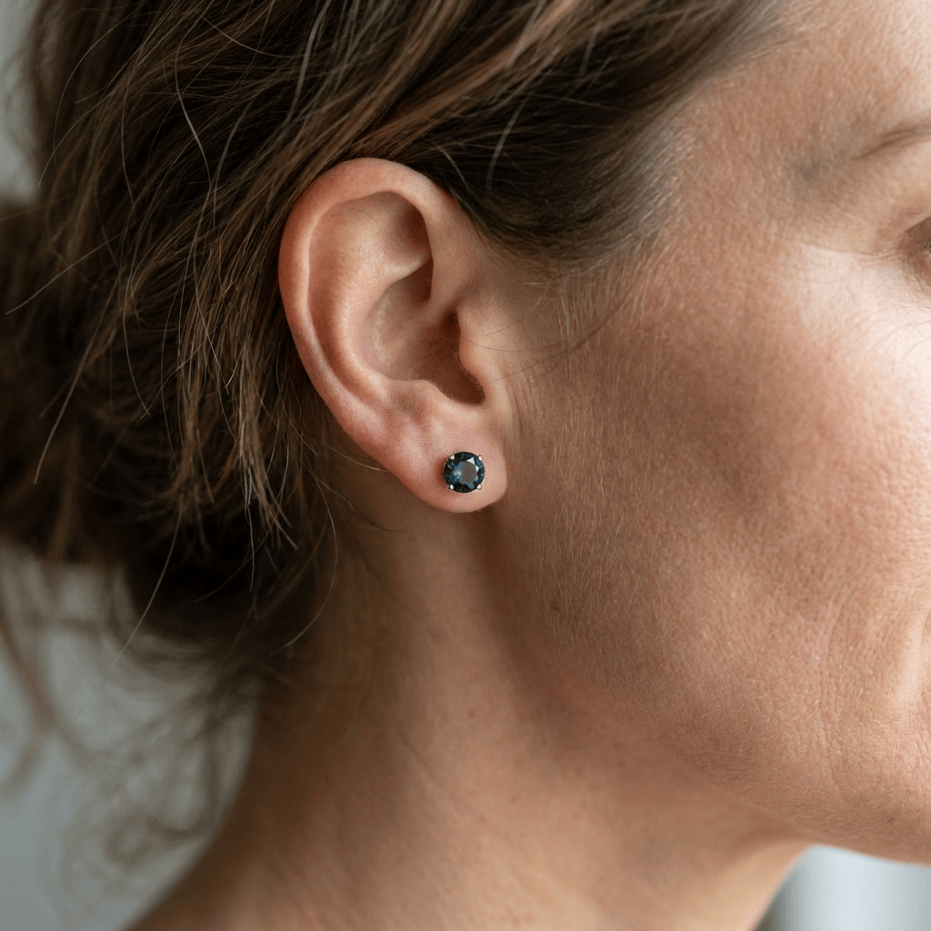 Boucles d’oreilles Classiques Topaze Bleu London Mathieu Blanchard Boucles d&
