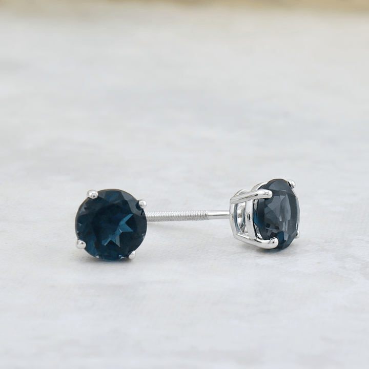 Boucles d’oreilles Classiques Topaze Bleu London Mathieu Blanchard Boucles d&