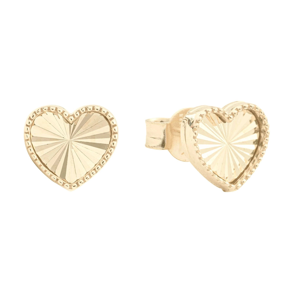 - Boucles d'oreilles Doré / Or 10K Boucles d'oreilles Coeurs en or jaune ou blanc 10K