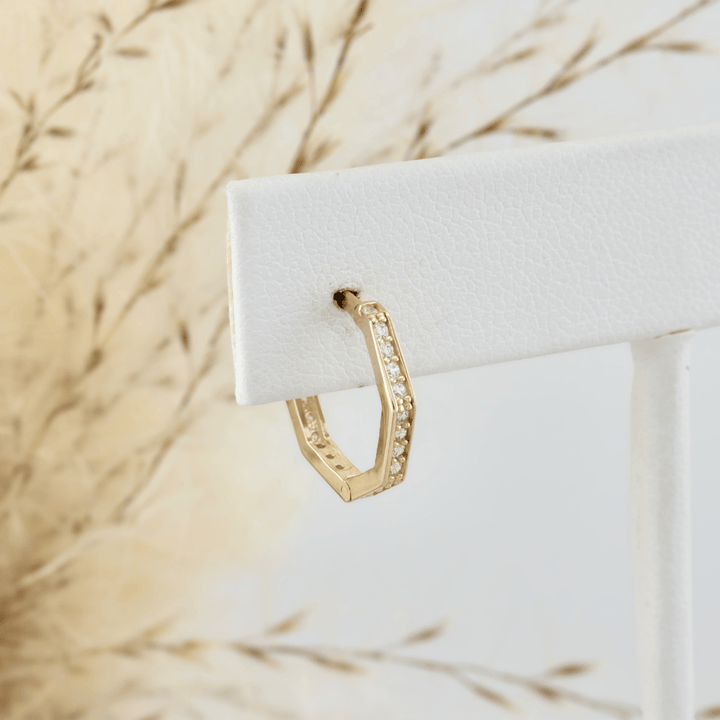 - Boucles d'oreilles Boucles d'oreilles huggies Heptagone en or 10K