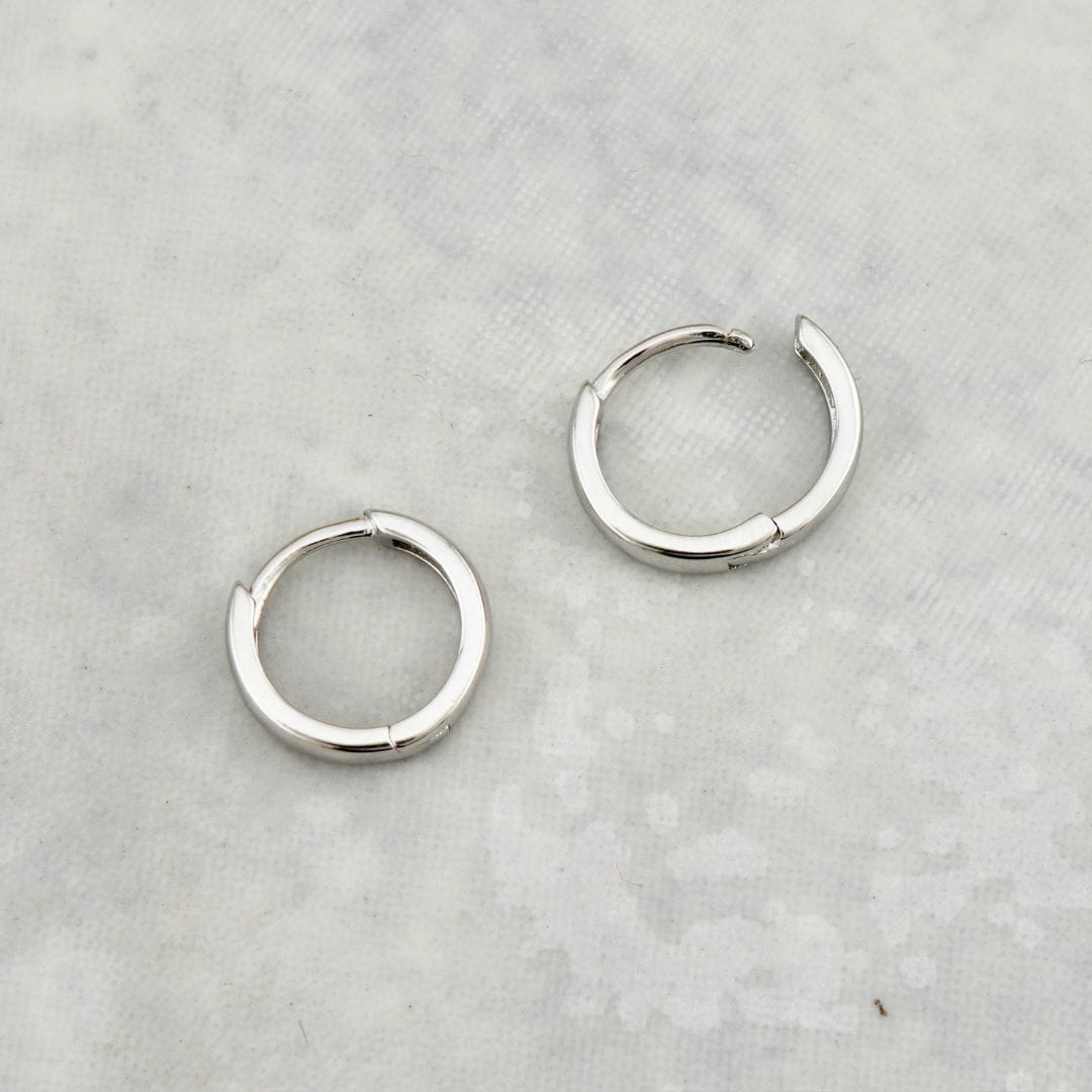 Mathieu Blanchard Boucles d'oreilles 12 mm Boucles d'oreilles Huggies Minimalistes en argent sterling