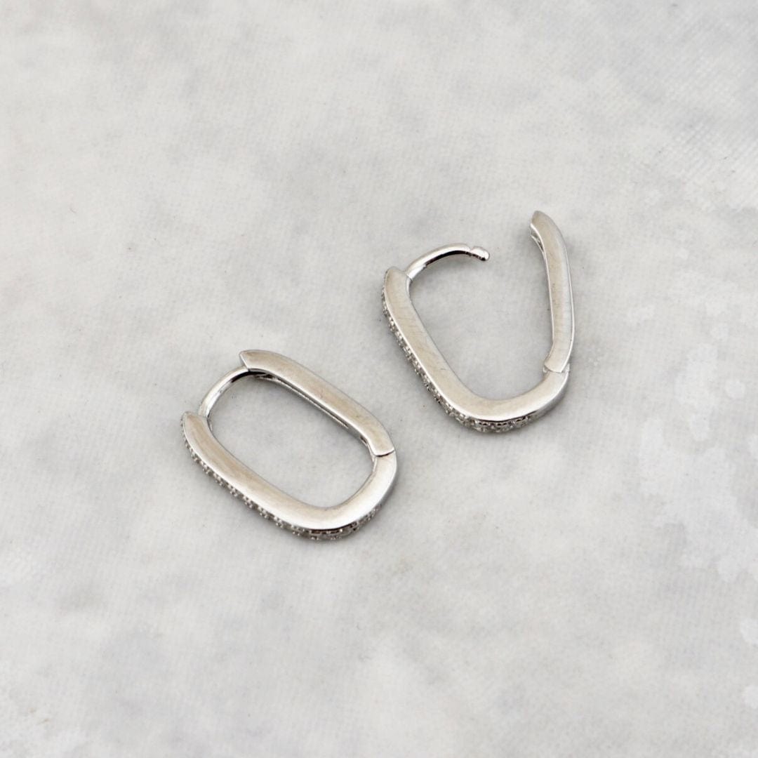 Mathieu Blanchard Boucles d'oreilles Boucles d'oreilles Huggies Minimalistes Scintillantes en argent sterling