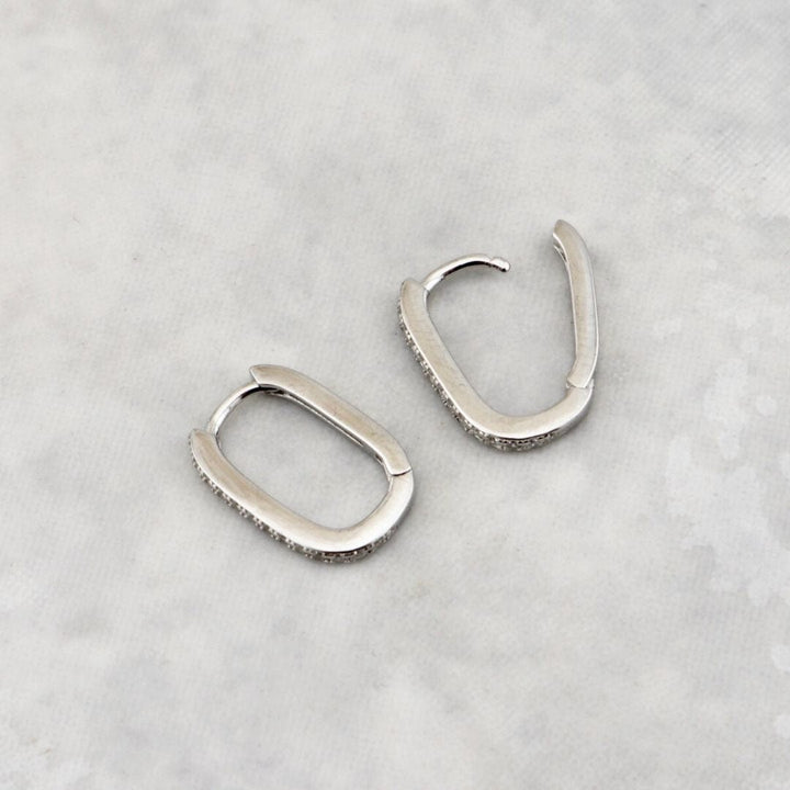 Mathieu Blanchard Boucles d'oreilles Boucles d'oreilles Huggies Minimalistes Scintillantes en argent sterling