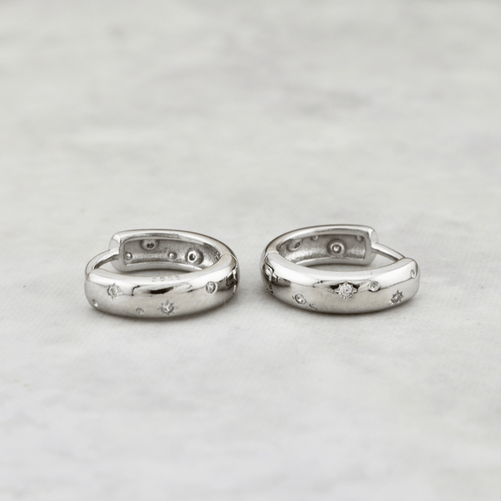 Mathieu Blanchard Boucles d'oreilles Argent Boucles d'oreilles Huggies Voie lactée en argent sterling