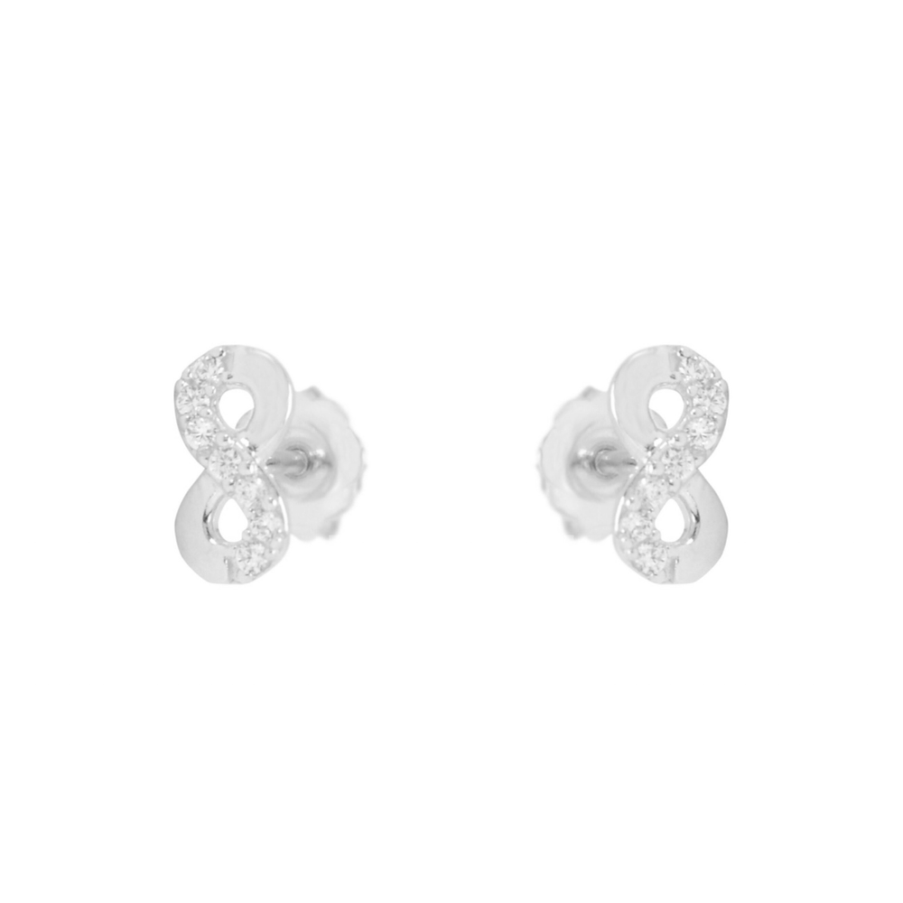 - Boucles d'oreilles Argent / Or 10K Boucles d'oreilles Infini en or 10K