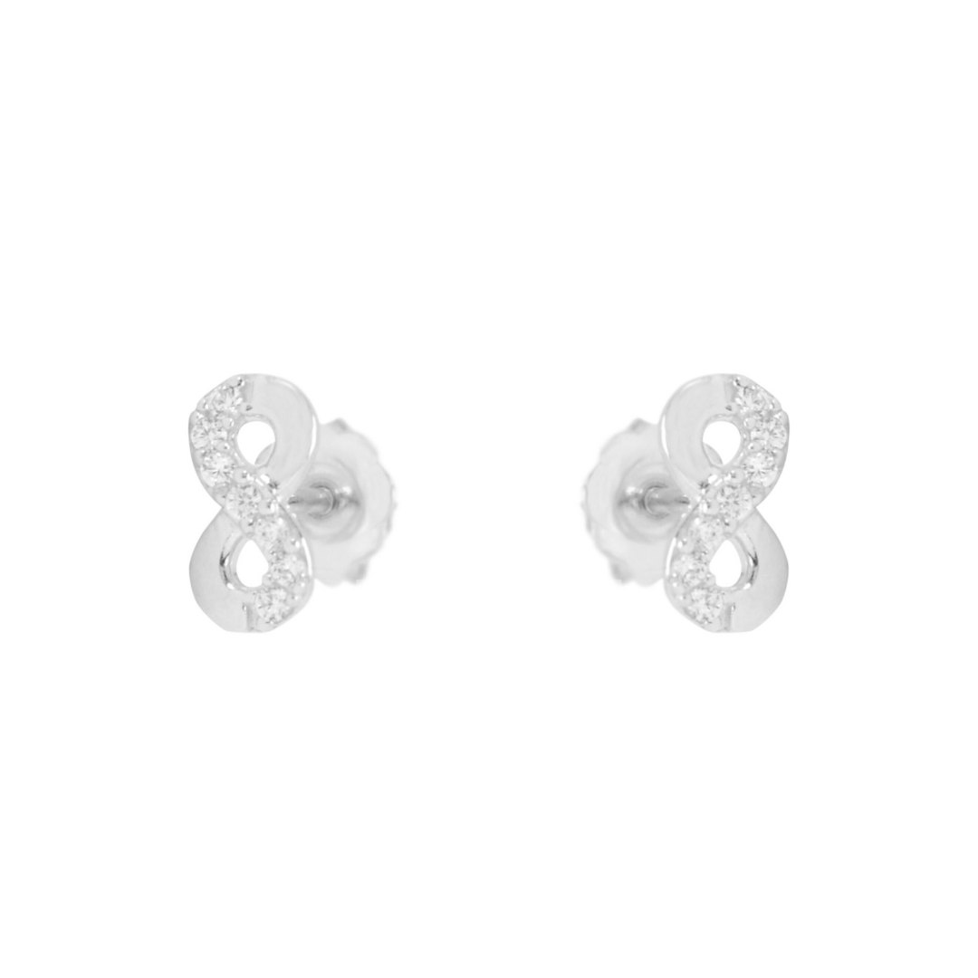 - Boucles d'oreilles Argent / Or 10K Boucles d'oreilles Infini en or 10K