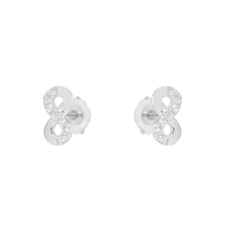 - Boucles d'oreilles Argent / Or 10K Boucles d'oreilles Infini en or 10K
