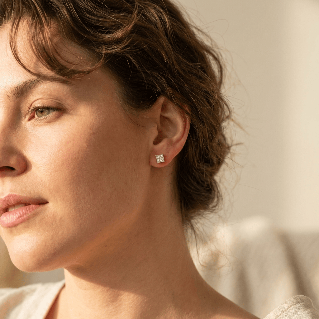 Mathieu Blanchard Boucles d'oreilles Boucles d'oreilles Princesse en or 14K et moissanites