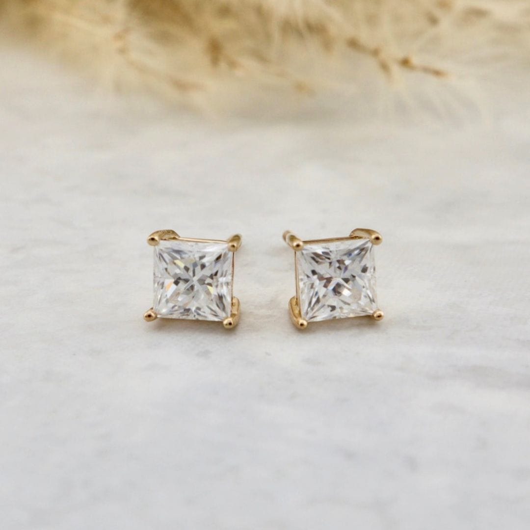 Mathieu Blanchard Boucles d'oreilles Boucles d'oreilles Princesse en or 14K et moissanites