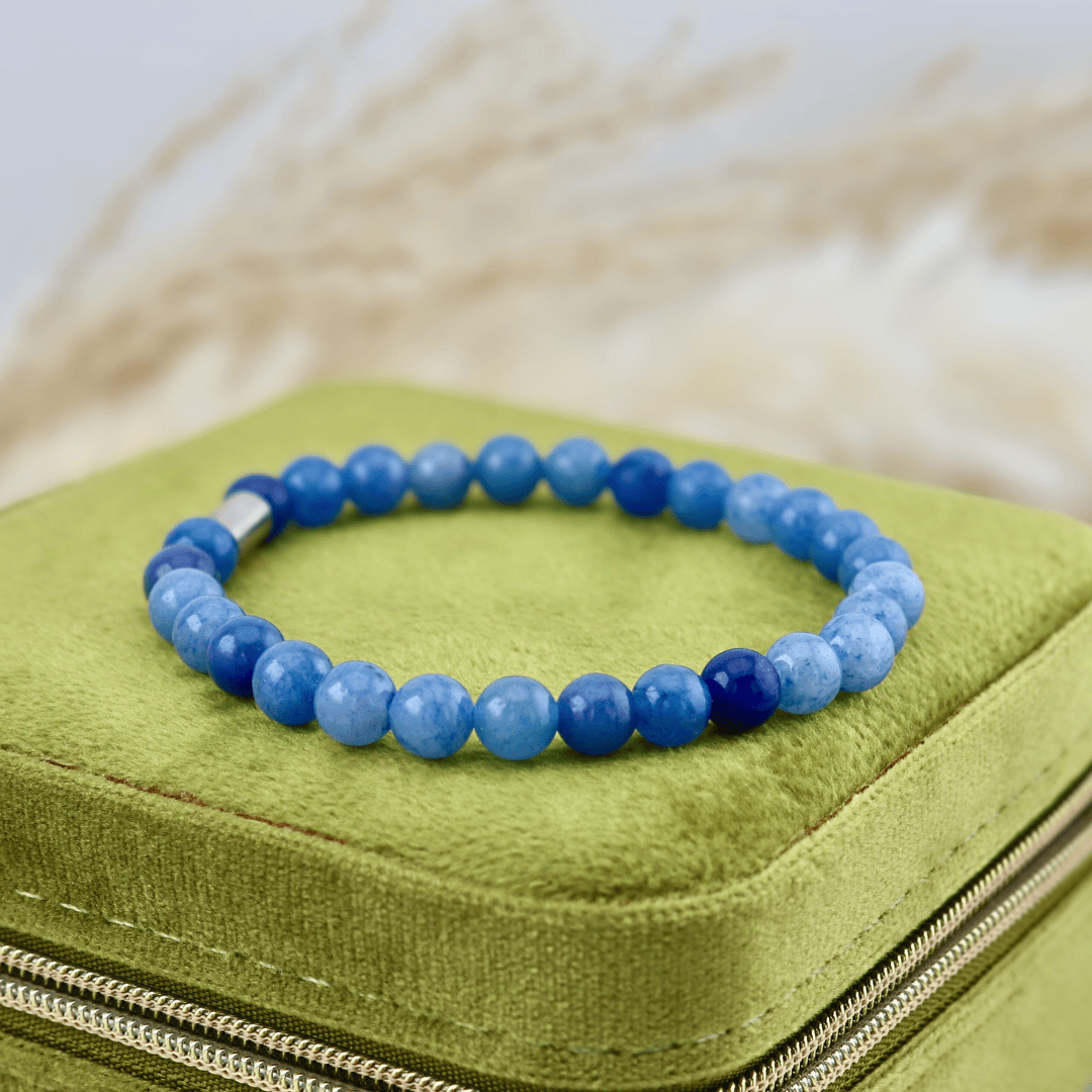 Bracelet Aventurine Bleue en acier inoxydable Mathieu Blanchard Acier inoxydable PBRM17377S Bracelet Aventurine Bleue 6mm | Mathieu Blanchard Joaillerie Mathieu Blanchard Joaillerie
