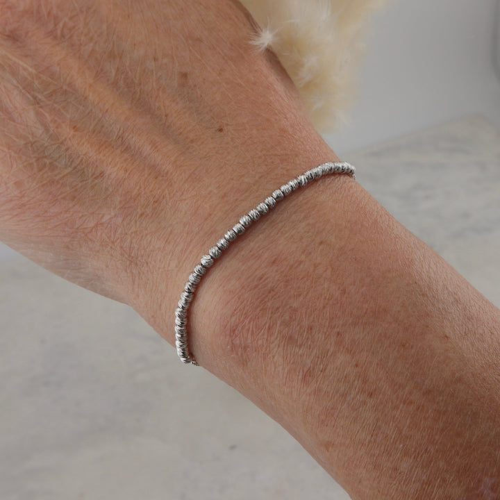 Bracelet Callisto en argent sterling Mathieu Blanchard Argent / Argent sterling PBRAM12853S Bracelet billes ciselées 3mm en argent 925 | Mathieu Blanchard  Mathieu Blanchard Joaillerie