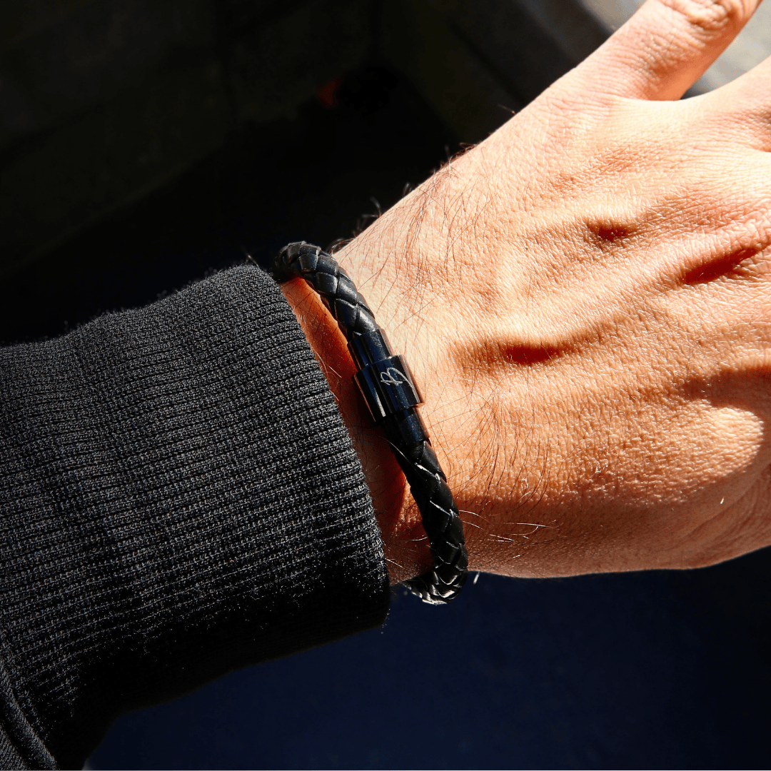 Mathieu Blanchard Bracelets Bracelet Classique en cuir et acier