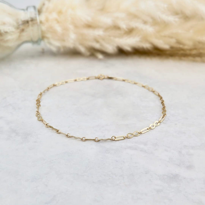 - Bracelet de cheville Chaîne Infini en or 10K
