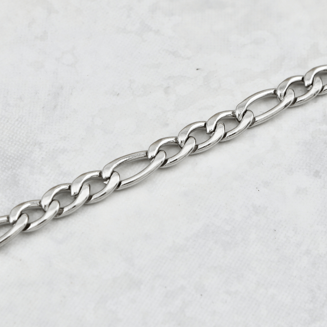 Bracelet de cheville Figaro en acier inoxydable Mathieu Blanchard Bracelets de cheville Acier inoxydable PBRM14179S Bracelet de cheville Figaro 4.5mm en acier inox | Collection 2025 | Mathieu Blanchard Mathieu Blanchard Joaillerie