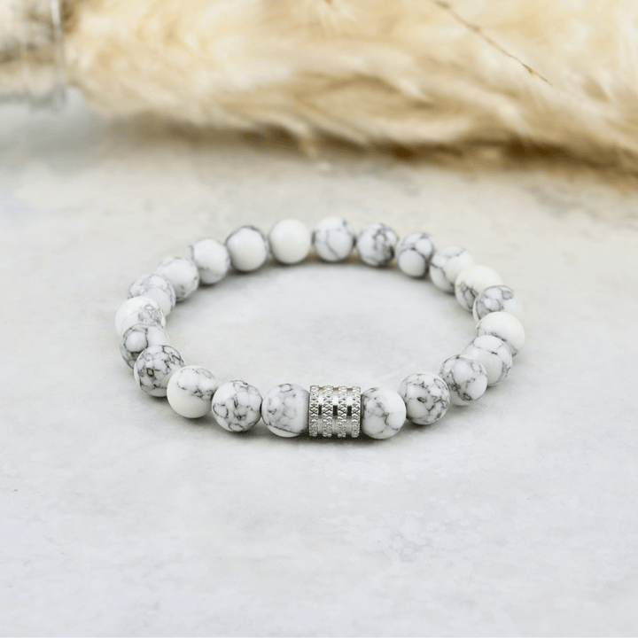 Bracelet La Force Turquoise Blanc en acier inoxydable Mathieu Blanchard Acier inoxydable PBRM17384S Bracelet La Force Turquoise blanc 8mm | Mathieu Blanchard Joaillerie Mathieu Blanchard Joaillerie