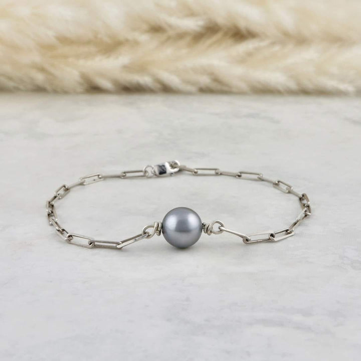 Bracelet Oceania et perle de Tahiti en argent sterling Mathieu Blanchard Bracelets Bracelet en argent sterling et perle de Tahiti | Mathieu Blanchard Mathieu Blanchard Joaillerie