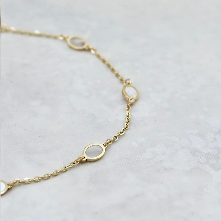 Bracelet Ovale nacré en or jaune 10K - 6.5 - 7 pouces / Or jaune 10K BY-H4-1111 Bracelet minimaliste Oval nacré en or 10K | Mathieu Blanchard Mathieu Blanchard Joaillerie