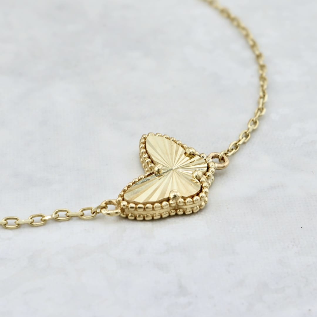 - 7 - 8 pouces Bracelet Papillon en or 10K